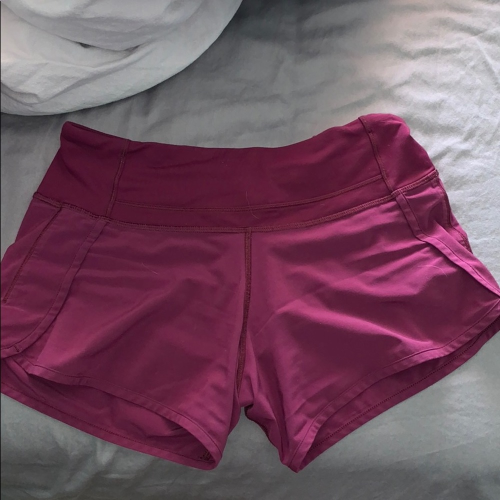 Pink lulu lemon speed up shorts